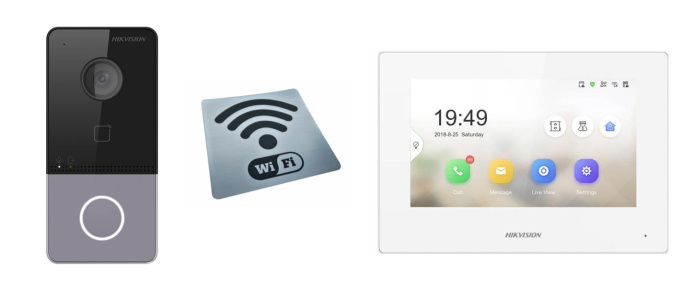 Zestaw wideodomofon Hikvision DS-KIS603-P-W - IP WiFi, 2Mpx